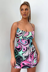 Tayla Dress - Black Swirl Print